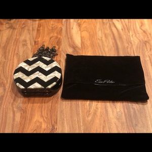 Edie Parker Oscar Chevron Round Acrylic Clutch